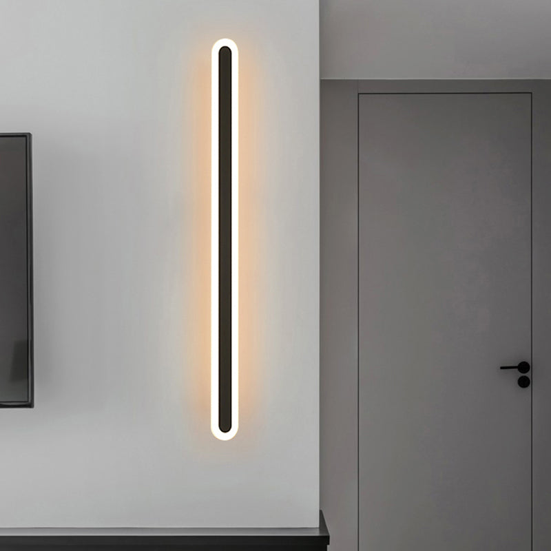 Contemporary Wall Sconce Straight LED Wall Light with Metal for Bedroom