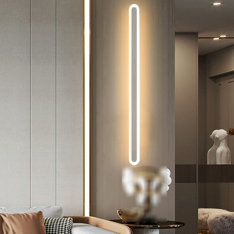 Contemporary Wall Sconce Straight LED Wall Light with Metal for Bedroom