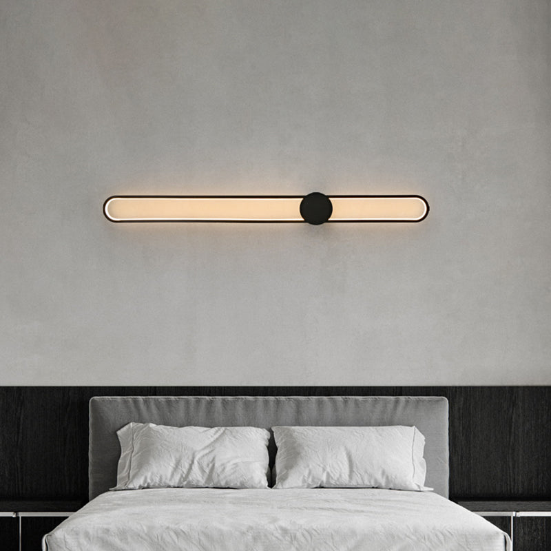 Nordic Style Brass Wall Light Linear Single Light LED Wall Sconce for Living Room