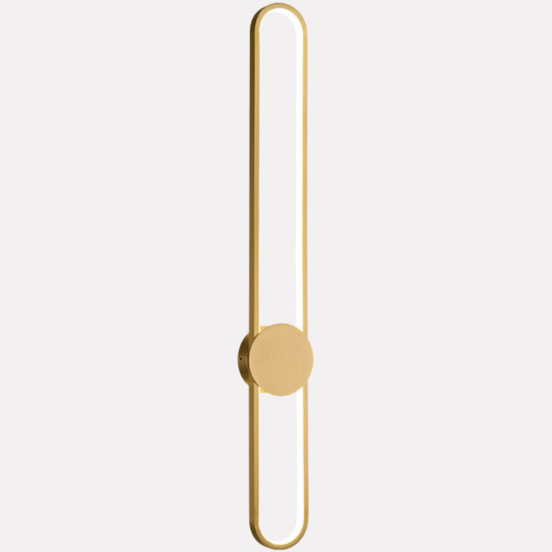 Nordic Style Brass Wall Light Linear Single Light LED Wall Sconce for Living Room