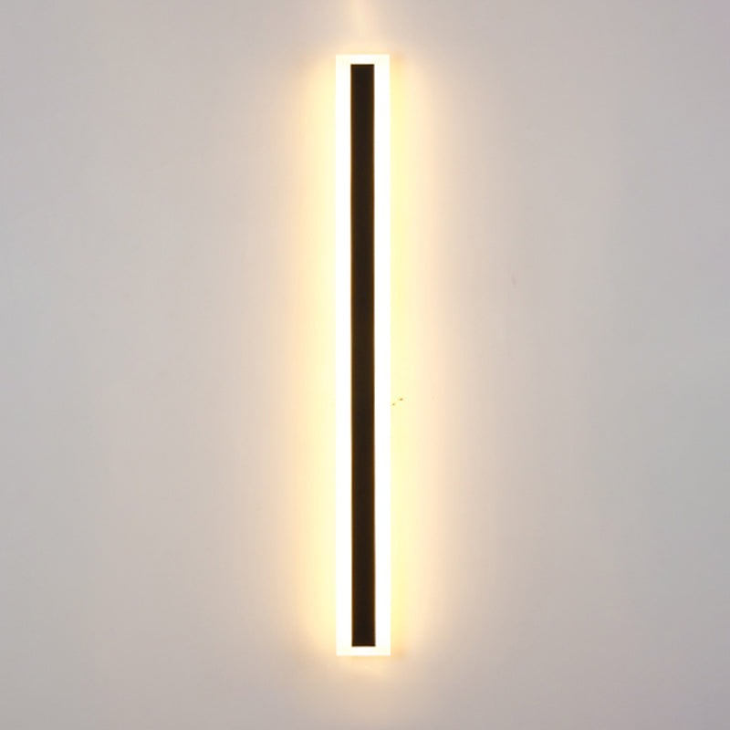 Linearer Schatten Metall Wandleuchter moderner Stil 1-Licht-Wandmontage Leuchte in Schwarz