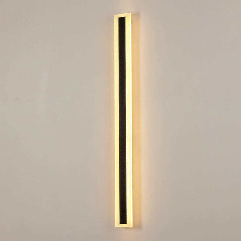 Linearer Schatten Metall Wandleuchter moderner Stil 1-Licht-Wandmontage Leuchte in Schwarz