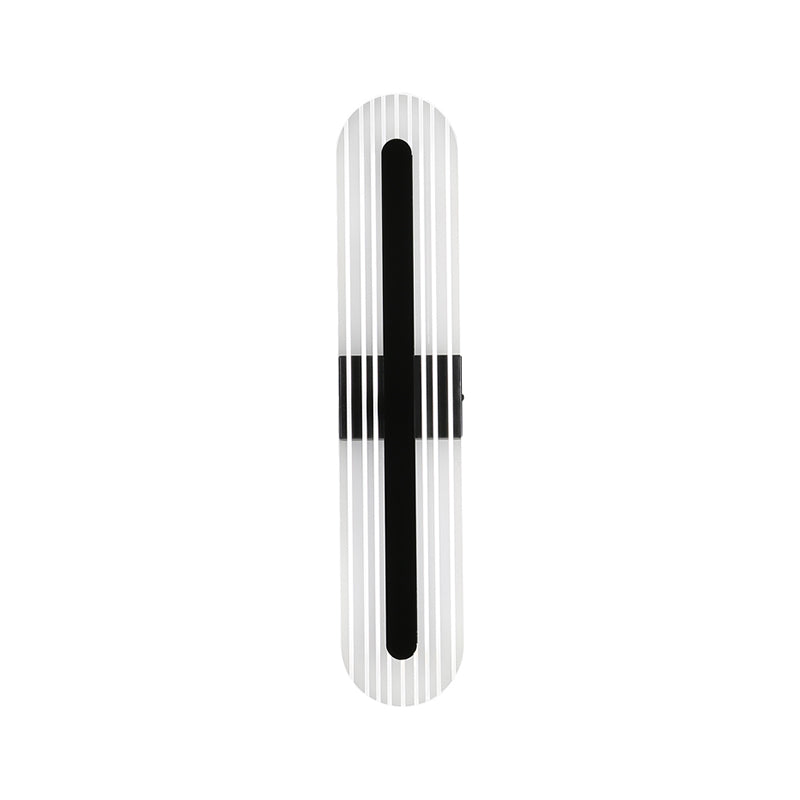 Oval Shade Metal Wall Sconce Modern Style 1 Light Wall Mount Light Fixture in Black