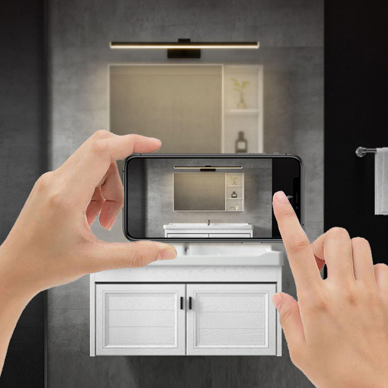 Black Vanity Light Modern LED Mirror Front Light with Plastic Shade for Bathroom