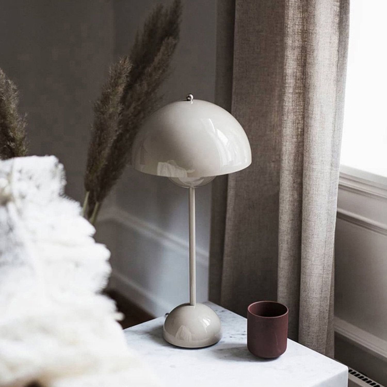 Contemporary Style Dome Night Table Lamps Metal 1-Light Table Lamp