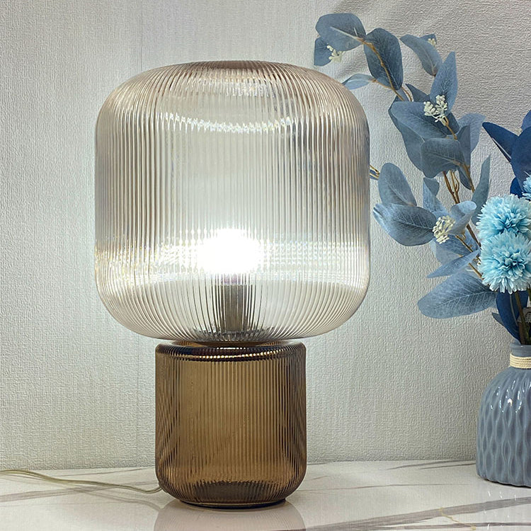 Modern Style Geometric Night Table Lamps Glass 1 Light Table Lamp