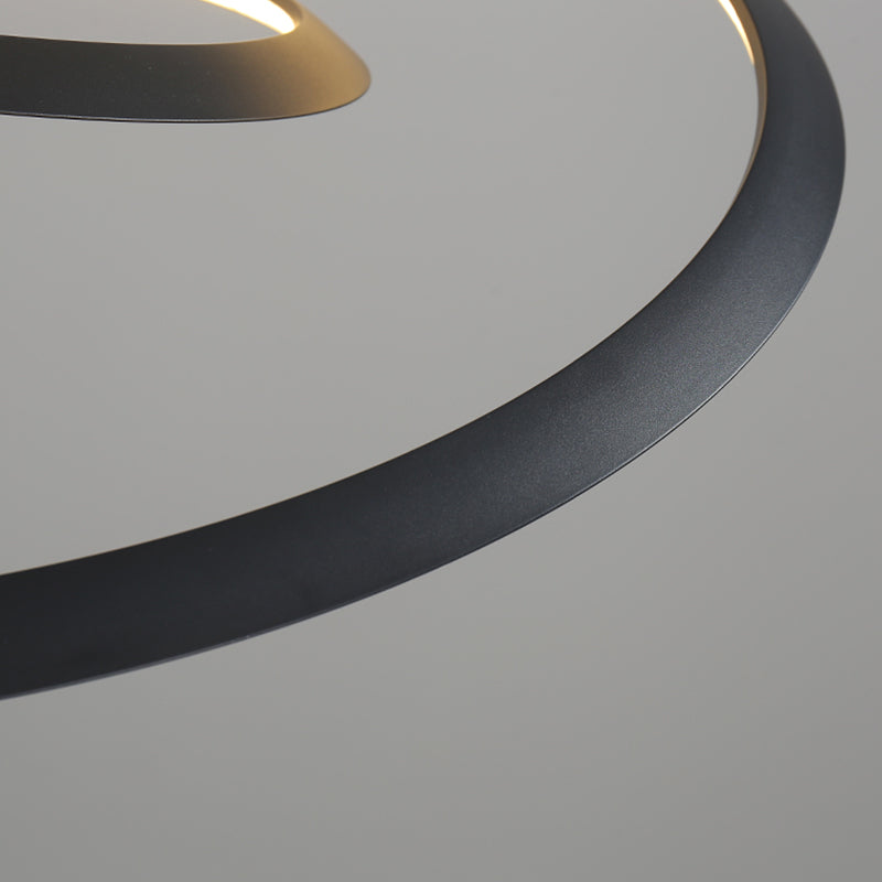 Minimalist Linear Chandelier Metal Black LED Chandelier Pendant for Living Room
