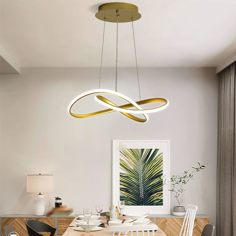 Modern Style Unique Chandelier Metal 1 Light Hanging Lamp for Living Room