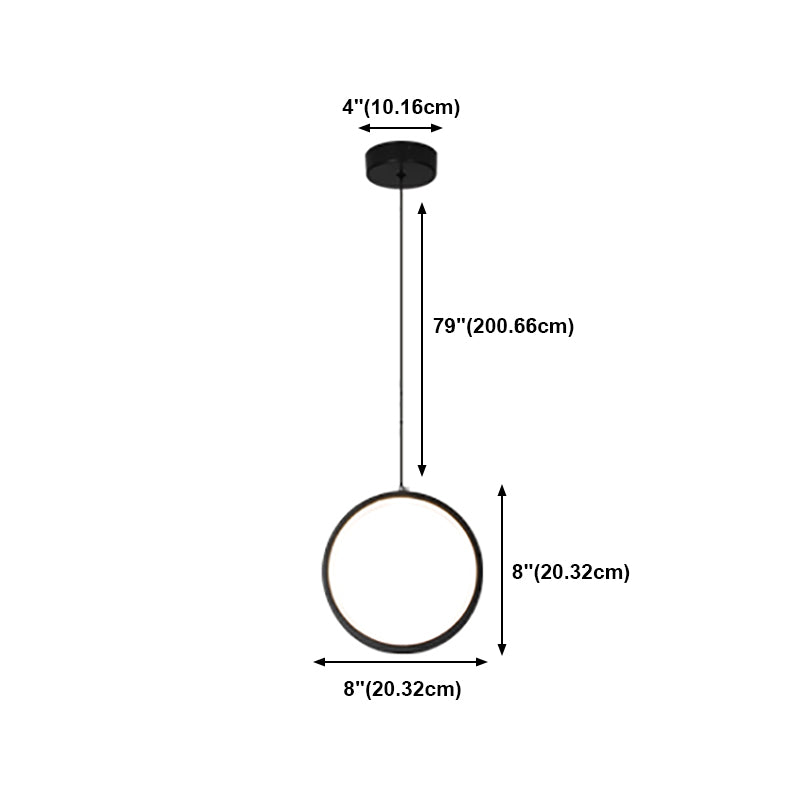 Contemporary Style Linear Shape Pendant Light Metal 1-Light Hanging Lamp