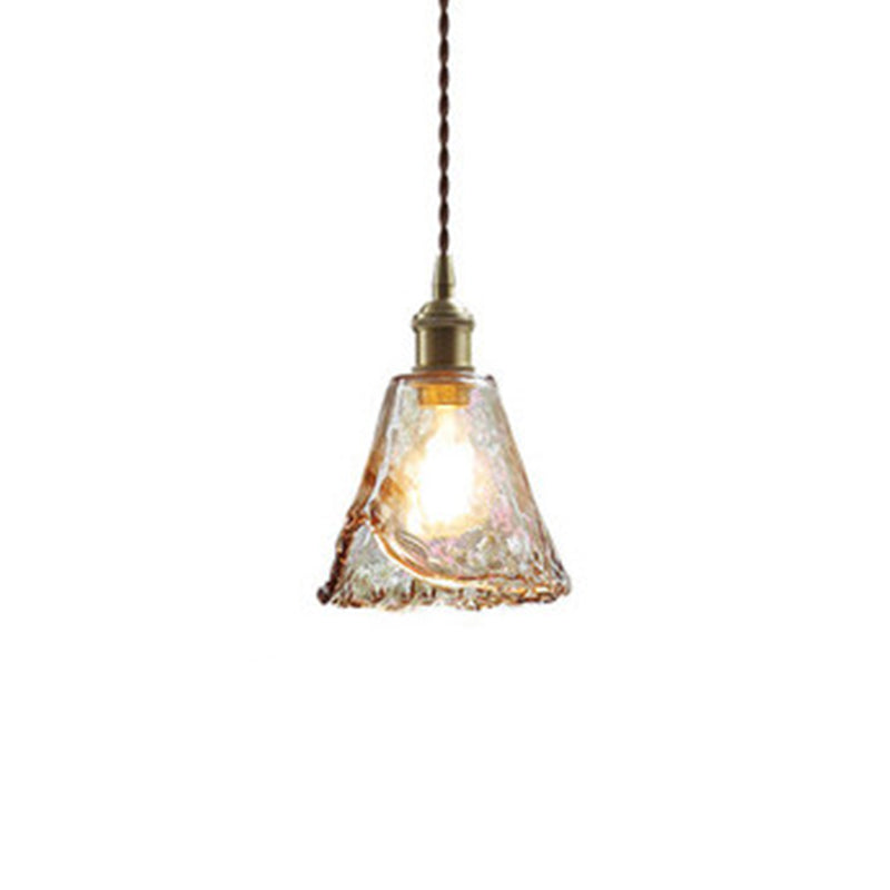 Industrial 1 Light Down Mini Pendant Copper Glass Hanging Light Kit for Dining Room