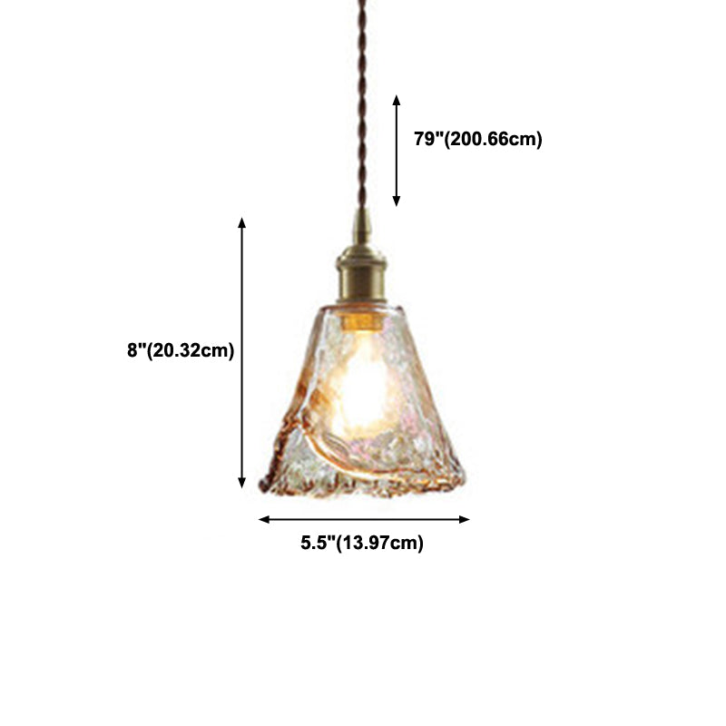 Industrial 1 Light Down Mini Pendant Copper Glass Hanging Light Kit for Dining Room