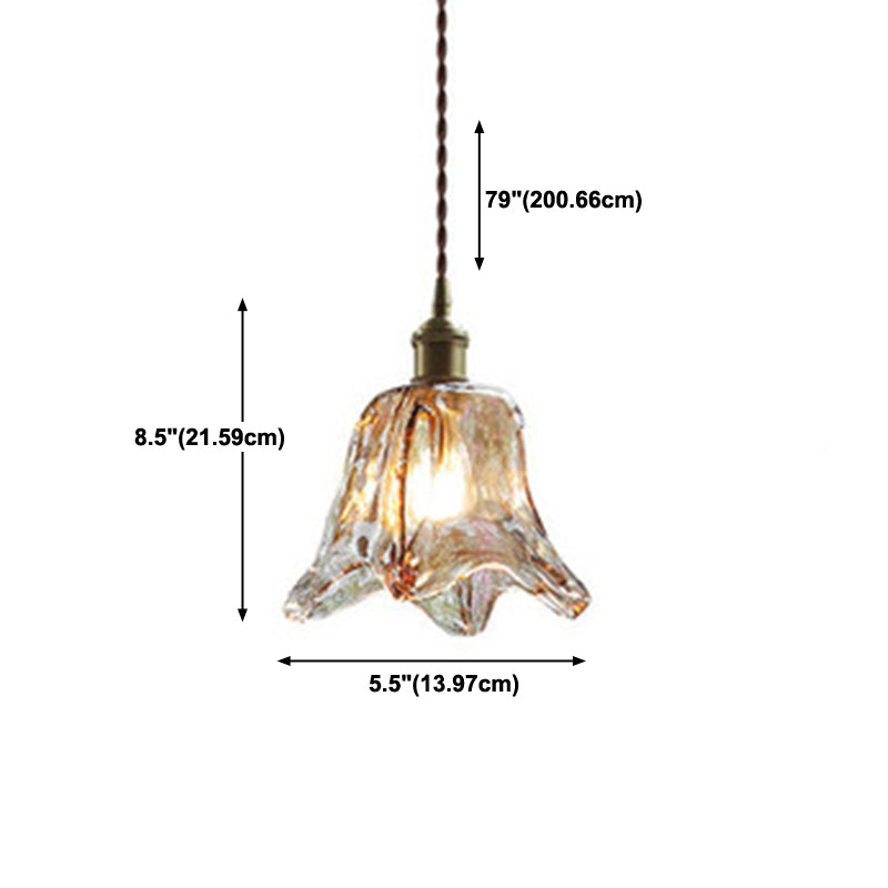 Industrial 1 Light Down Mini Pendant Copper Glass Hanging Light Kit for Dining Room