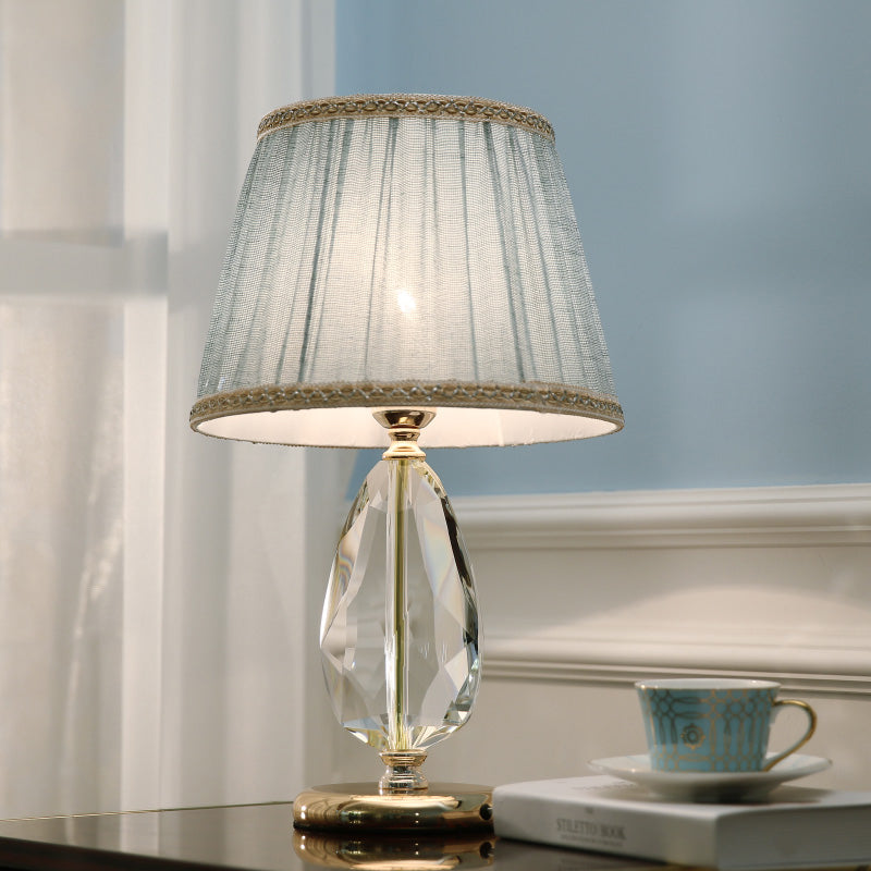 Hand-Cut Crystal Droplet Task Lighting Modernism 1 Bulb Reading Lamp in Light Blue