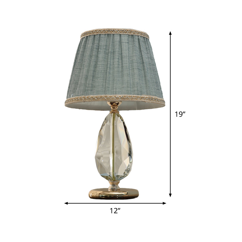 Hand-Cut Crystal Droplet Task Lighting Modernism 1 Bulb Reading Lamp in Light Blue