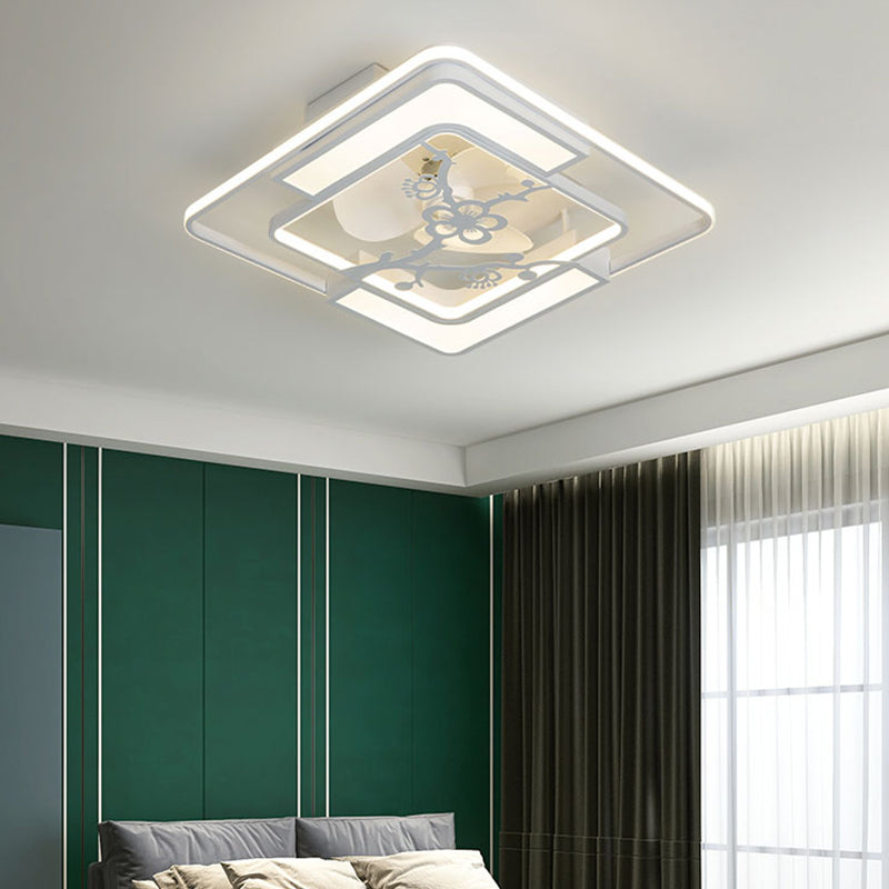 Modern Ceiling Fan Light LED Ceiling Mount Lamp with Acrylic Shade for Bedroom