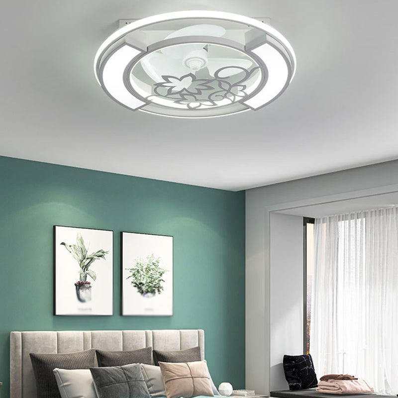 Modern Ceiling Fan Light LED Ceiling Mount Lamp with Acrylic Shade for Bedroom