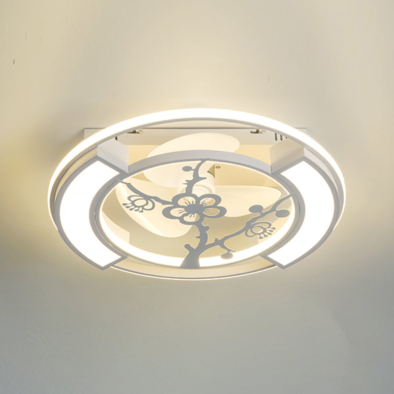 Modern Ceiling Fan Light LED Ceiling Mount Lamp with Acrylic Shade for Bedroom