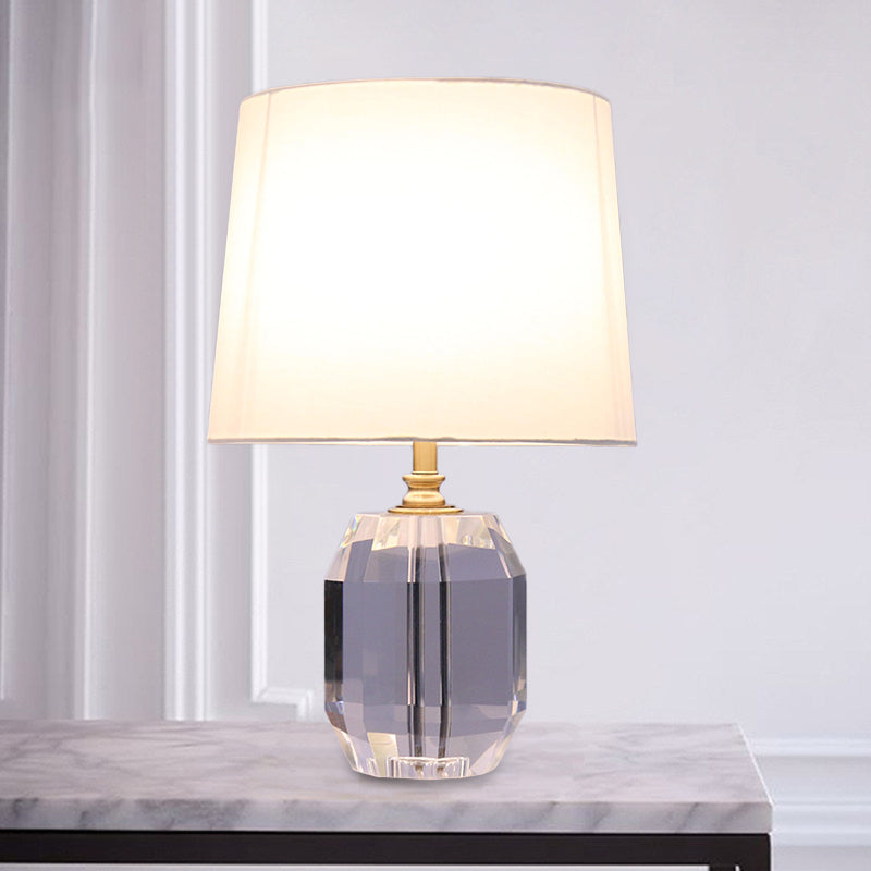 Langwerpig tafellicht modernistische afgeschuinde kristal 1 kop witte kleine bureaulamp, 11 "/13" breed