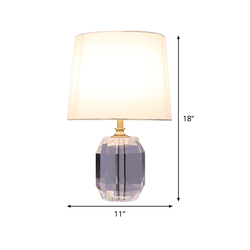 Langwerpig tafellicht modernistische afgeschuinde kristal 1 kop witte kleine bureaulamp, 11 "/13" breed