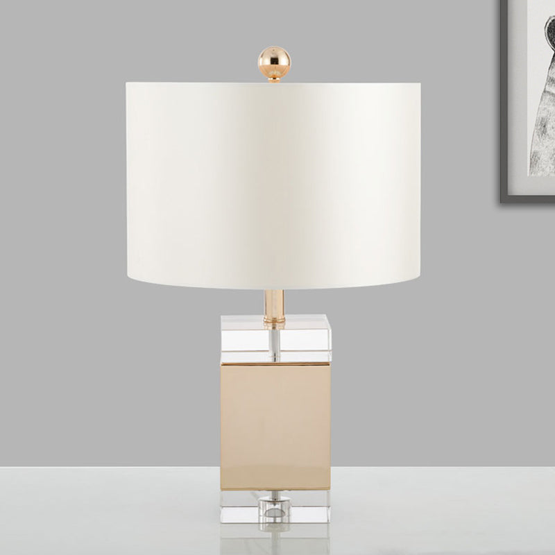 1 la tête de la tête de chambre à coucher simplicité lampe de nuit blanche avec une teinte en tissu de cylindre