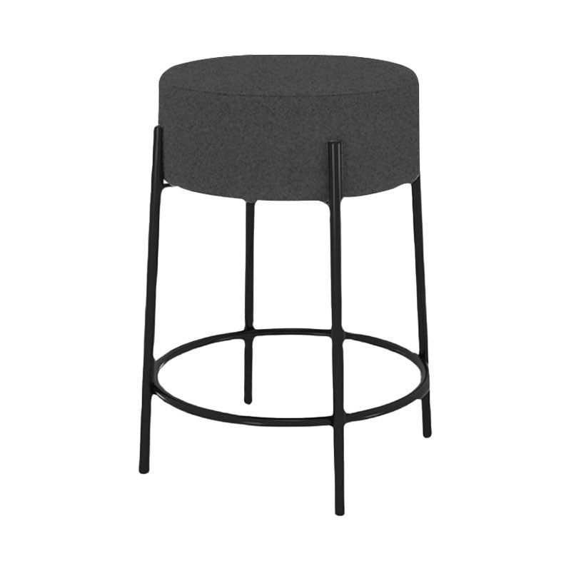 Modern Armless Backless Counter Stool Iron Cafe Bar Stool with Cushion and Pedal