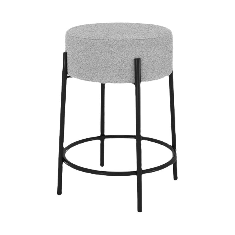 Modern Armless Backless Counter Stool Iron Cafe Bar Stool with Cushion and Pedal