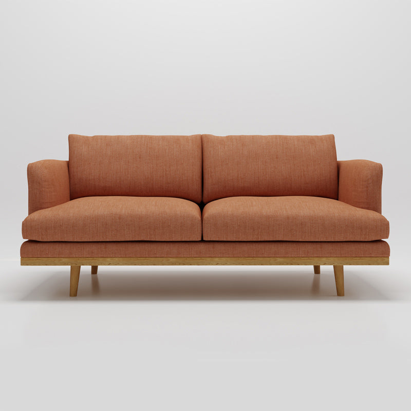Living Room Cotton 2-seater Sofa Square Arm Standard Seating