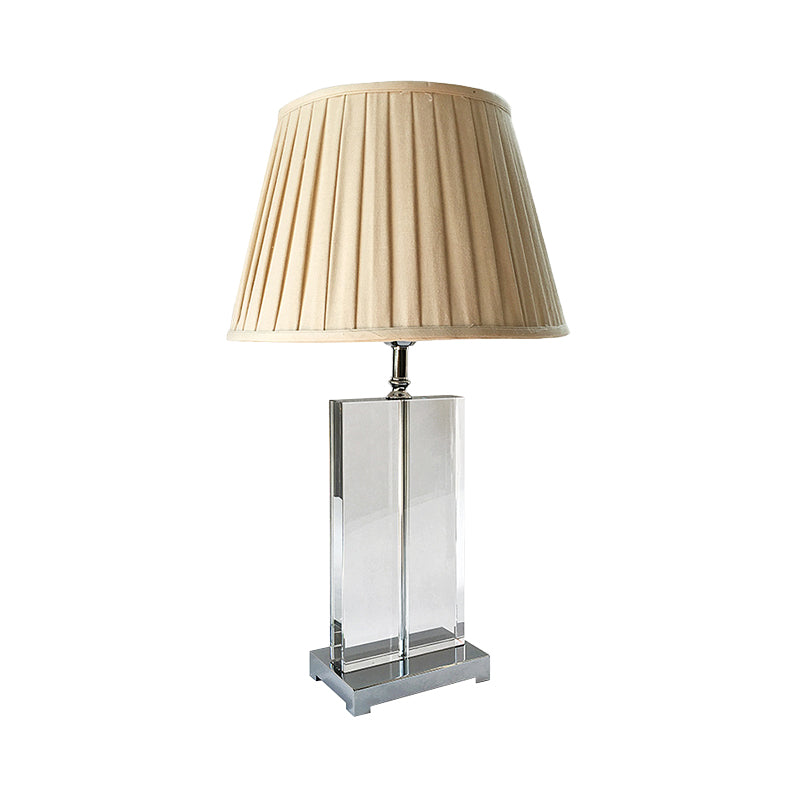 1 Kopf rechteckige Nachttischlampe zeitgenössische handgeschnittene Kristalllesen in Beige