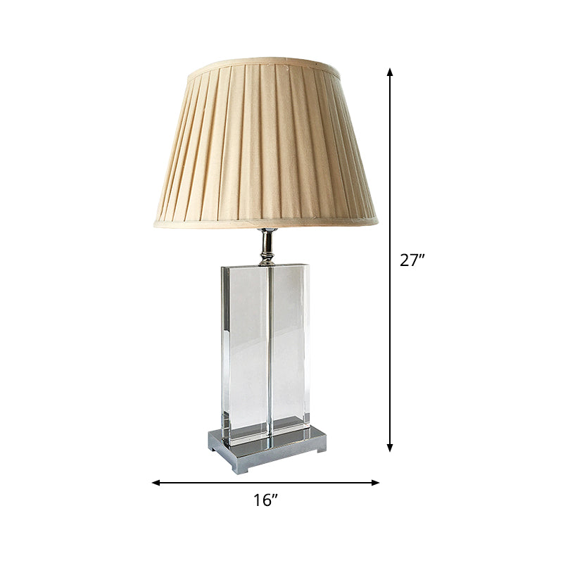 1 Kopf rechteckige Nachttischlampe zeitgenössische handgeschnittene Kristalllesen in Beige