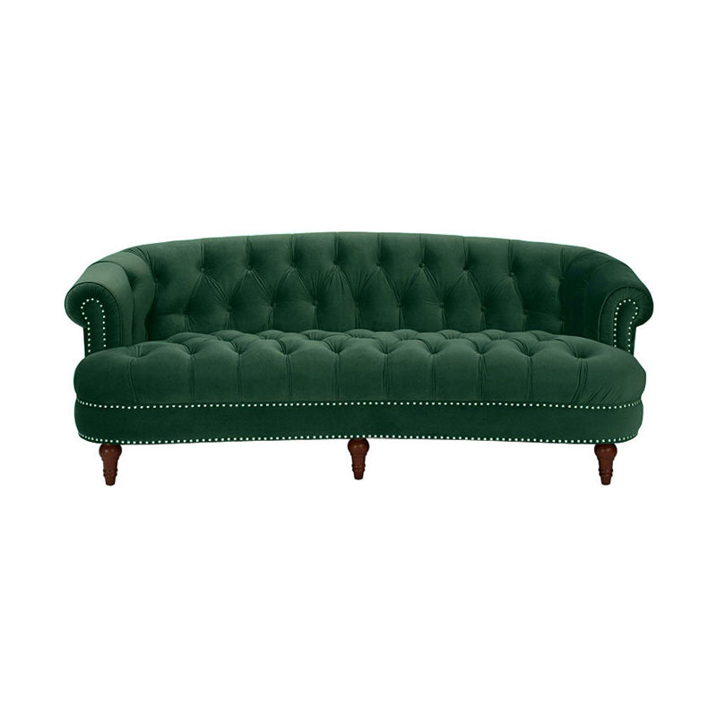 Classic Glam 3-seater Sofa  Rolled Arm Couch with Tufted Back for Living Room