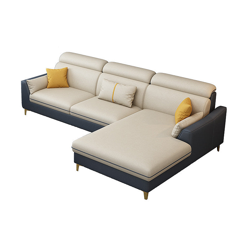 Faux Leather Pillow Top Arm Sectional 39.37"High Modern Sofa and Chaise
