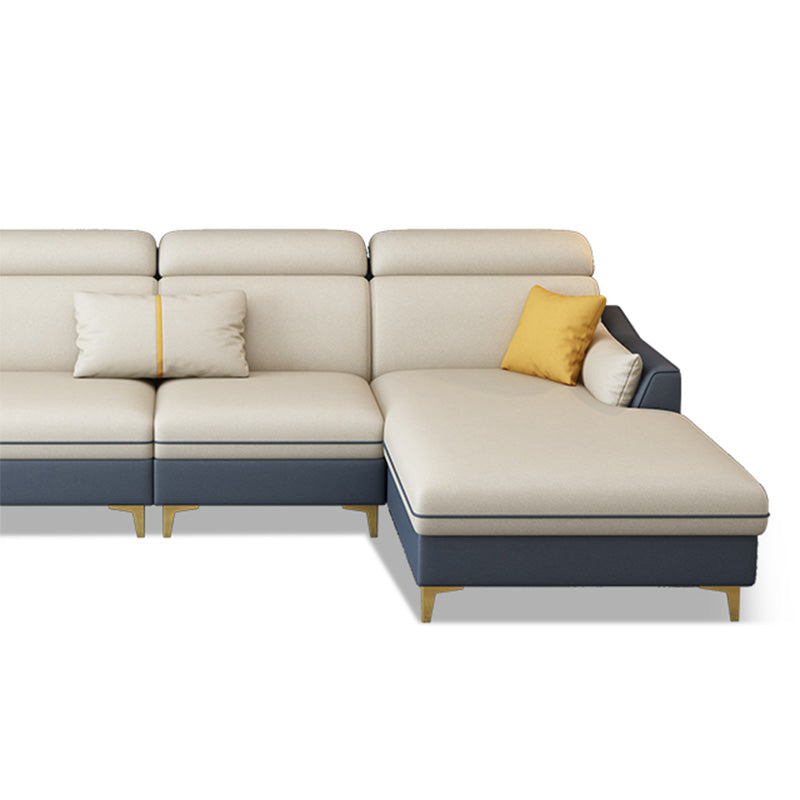 Faux Leather Pillow Top Arm Sectional 39.37"High Modern Sofa and Chaise