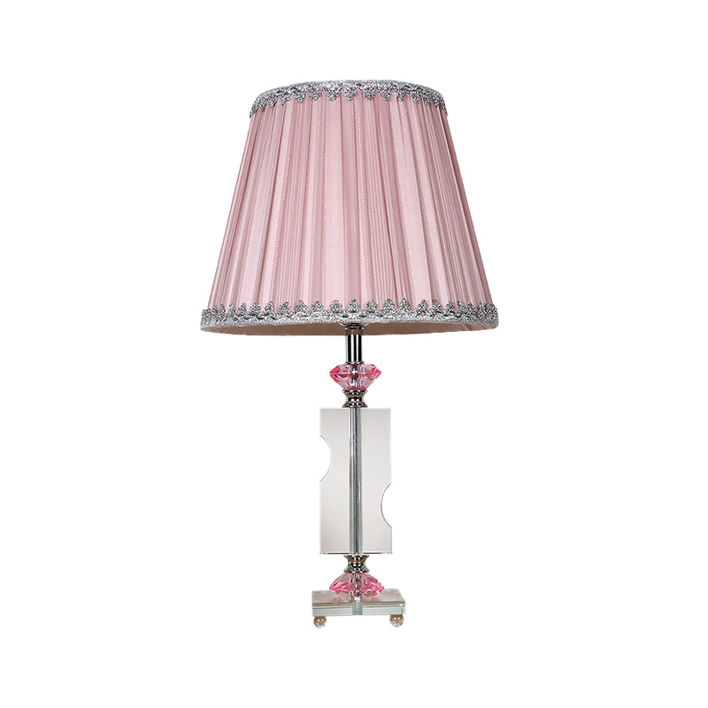 1 tête de salon de bureau modernisme modernisme table rose clair avec une teinte en tissu plissé