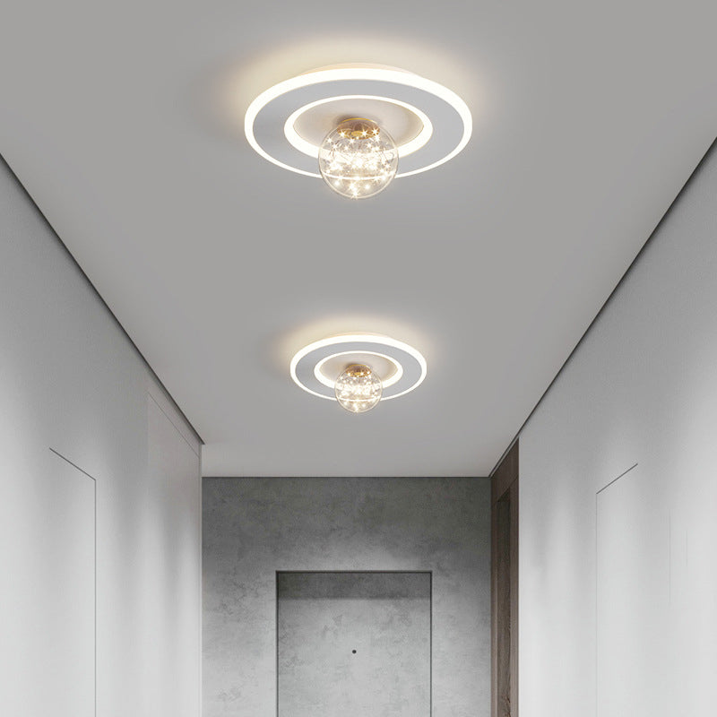 Modern Geometric Flush Light Fixture Metal 2 Light Flushmount Lighting