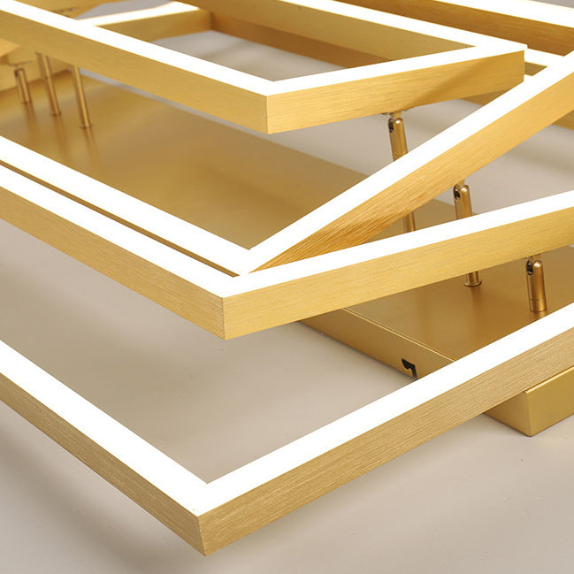 Contemporary Rectangle Flush Light Fixture Metal Flushmount Lighting for Living Room