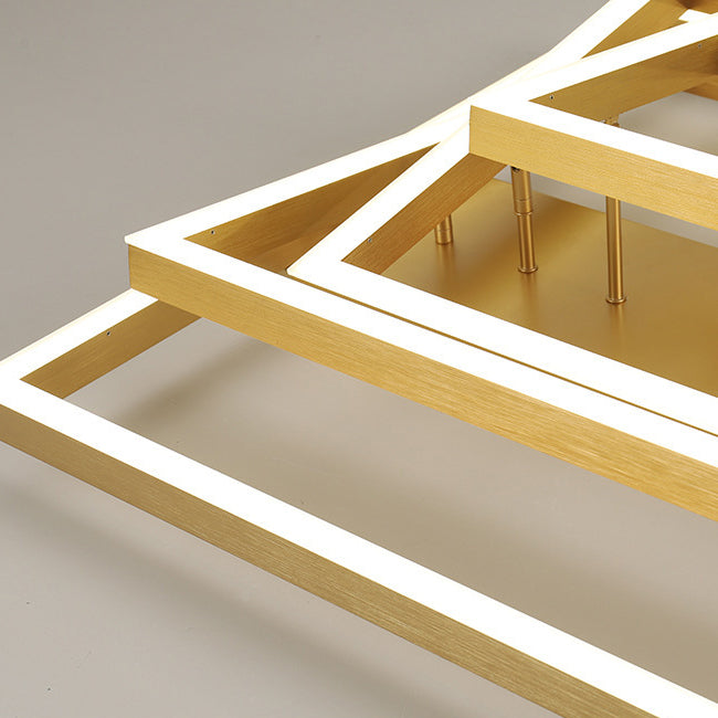 Contemporary Rectangle Flush Light Fixture Metal Flushmount Lighting for Living Room