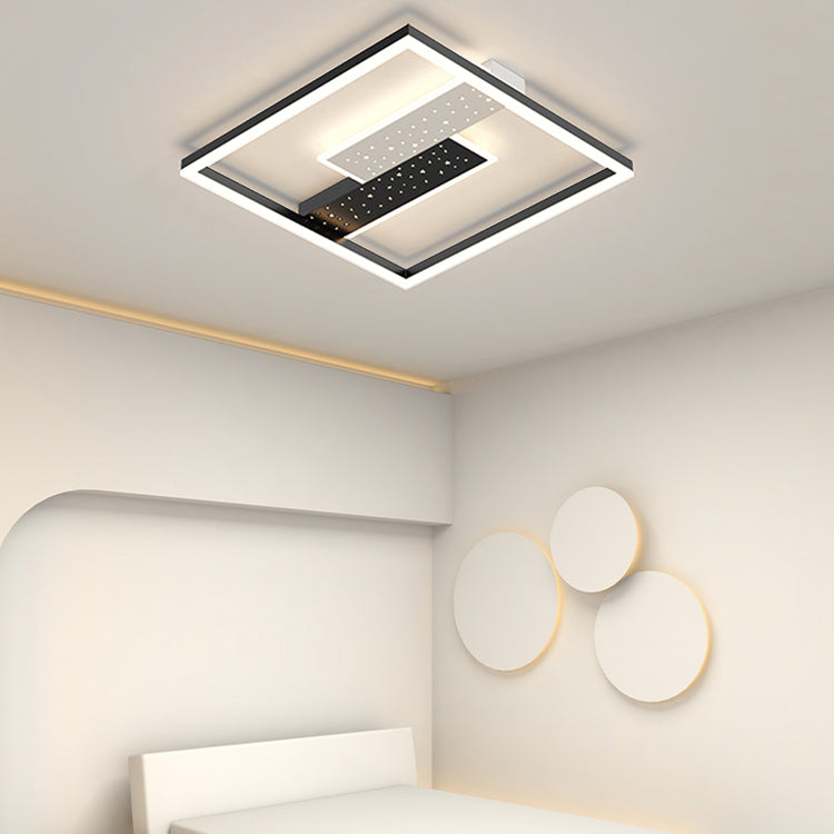 Contemporary Geometric Flush Light Fixture Metal Flushmount Lighting for Living Room