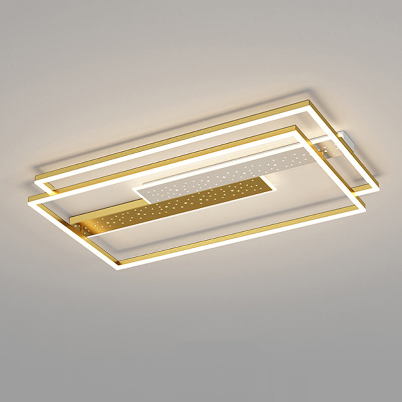 Contemporary Geometric Flush Light Fixture Metal Flushmount Lighting for Living Room