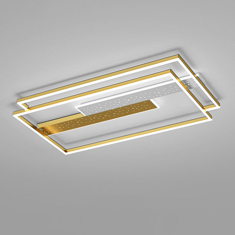 Contemporary Geometric Flush Light Fixture Metal Flushmount Lighting for Living Room