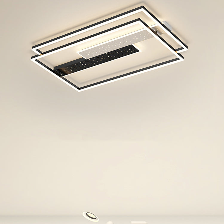 Contemporary Geometric Flush Light Fixture Metal Flushmount Lighting for Living Room