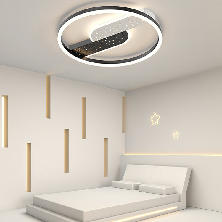 Contemporary Geometric Flush Light Fixture Metal Flushmount Lighting for Living Room