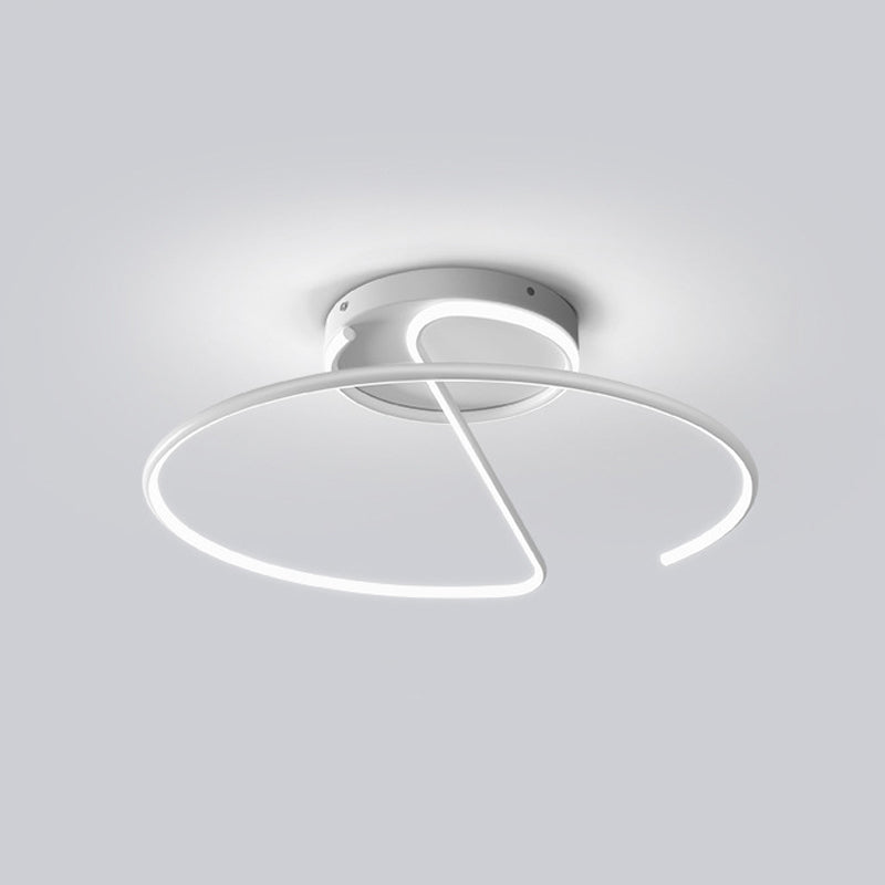 Contemporary Linear Flush Light Fixture Metal 1 Light Flushmount Lighting