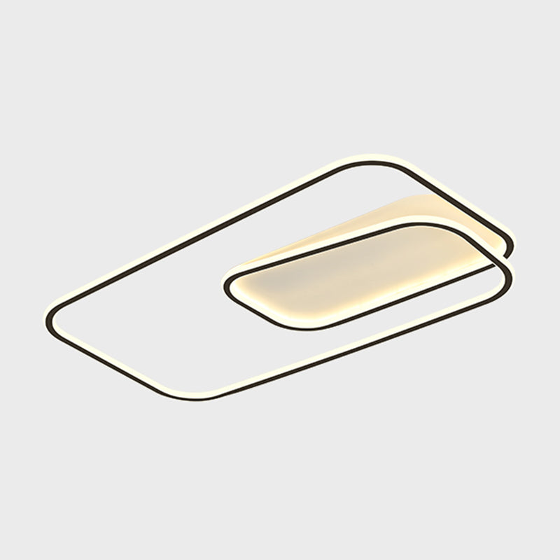 Contemporary Linear Flush Light Fixture Metal 1 Light Flush Mount Ceiling Light