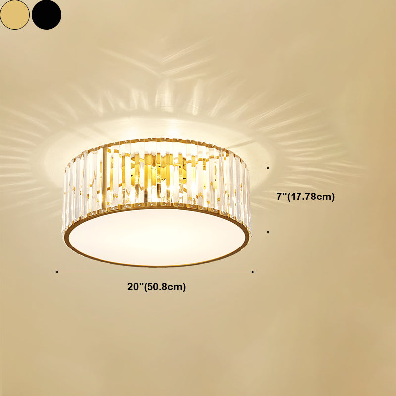 Geometry Shape Ceiling Lamp Modern Iron Flush Mount with Glass Lampshade for Bedroom
