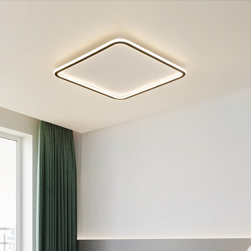 Square Flush Ceiling Light Minimalist LED Metal Close to Ceiling Lamp