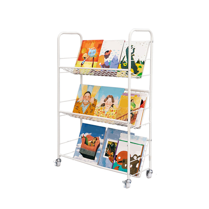 Modern Style Etagere Bookshelf Vertical Open Back Metal Bookcase for Home