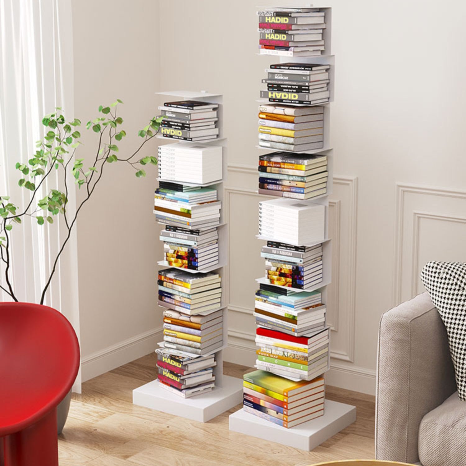 13.78"W Bookshelf Contemporary Style Invisible Bookcase for Office Study Room