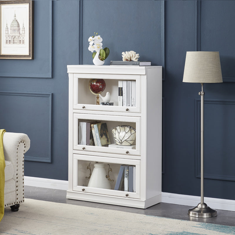 Modern Style Vertical Standard Bookcase Wooden Closed Back Bookshelf
