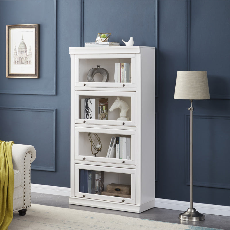 Modern Style Vertical Standard Bookcase Wooden Closed Back Bookshelf