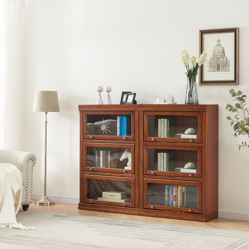 Modern Style Vertical Standard Bookcase Wooden Closed Back Bookshelf